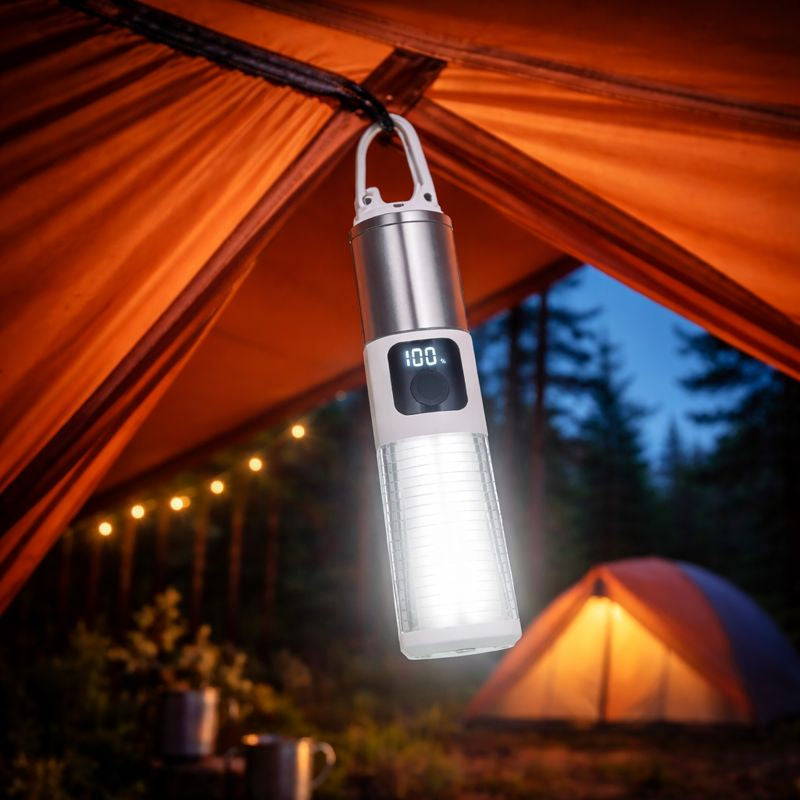 Lanterna LED telescopica, cu display si carlig de prindere, incarcare USB Type-C, CB-005