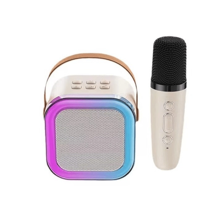 Boxa portabila Karaoke pentru copii, cu microfon wireless, conexiune Bluetooth, cu jocuri de lumini RGB