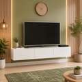 Comoda TV Marvel 180 cm, mobilier living, suport televizor mare pana la 75 inch, 3 usi rabatabile cu inchidere lina soft-close, PAL melaminat 18 mm clasa E1, pentru soundbar si consola jocuri
