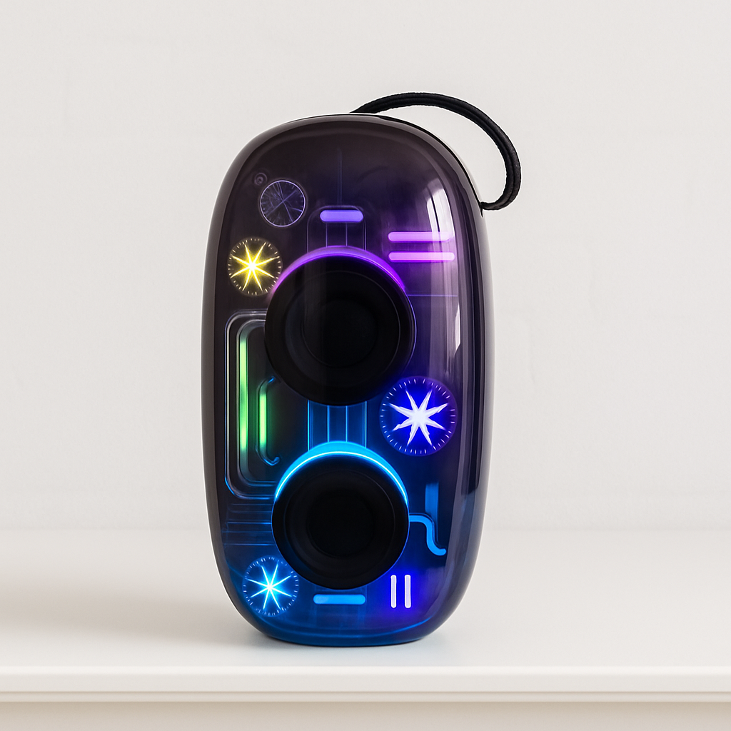 Boxa Portabila Bluetooth, Design Transparent cu Lumini RGB si Sunet Puternic