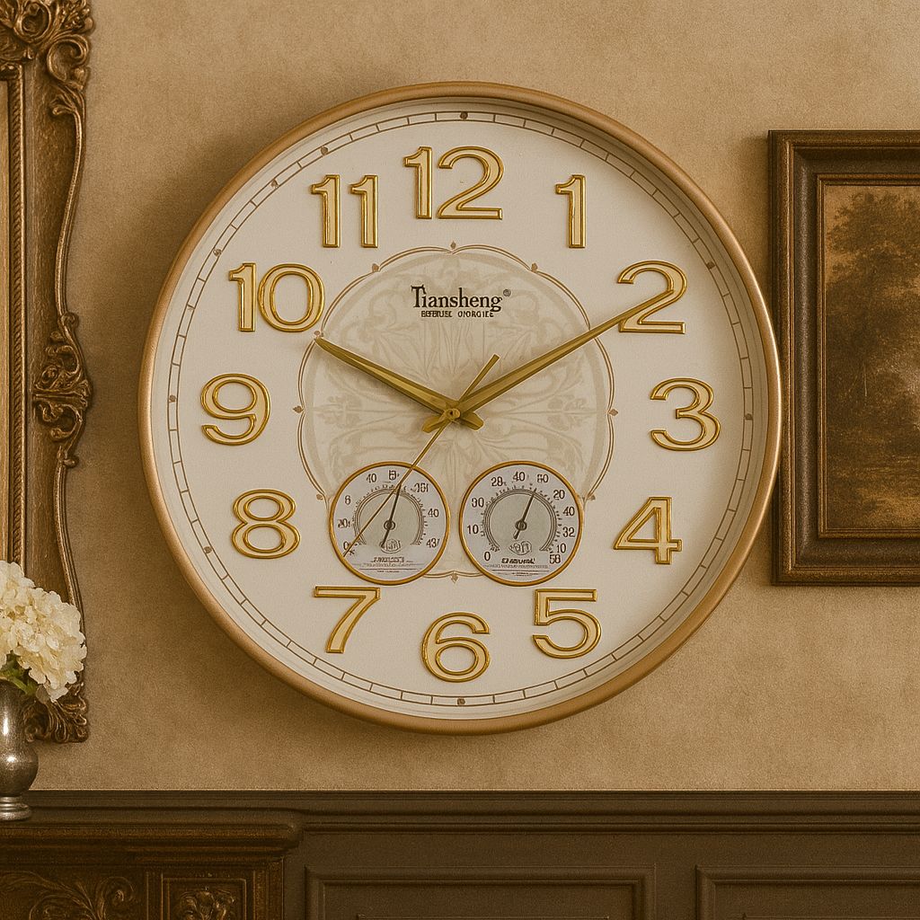 Ceas de perete cu cifre fosforescente, 34 cm, Design modern si decorativ