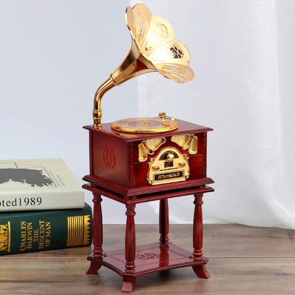 Cutie muzicala retro tip Gramofon decorativ 33.8 x 12.5 x 11 cm