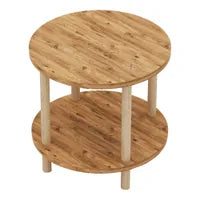 Masuta Cafea Rotunda Lemn Picioare Metalice Design Modern Gri Antracit - detaliu produs