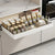 Sertar extensibil din metal cu 2 glisiere autoadezive soft-close, extragere totala, 32-50 cm x 42 cm, alb