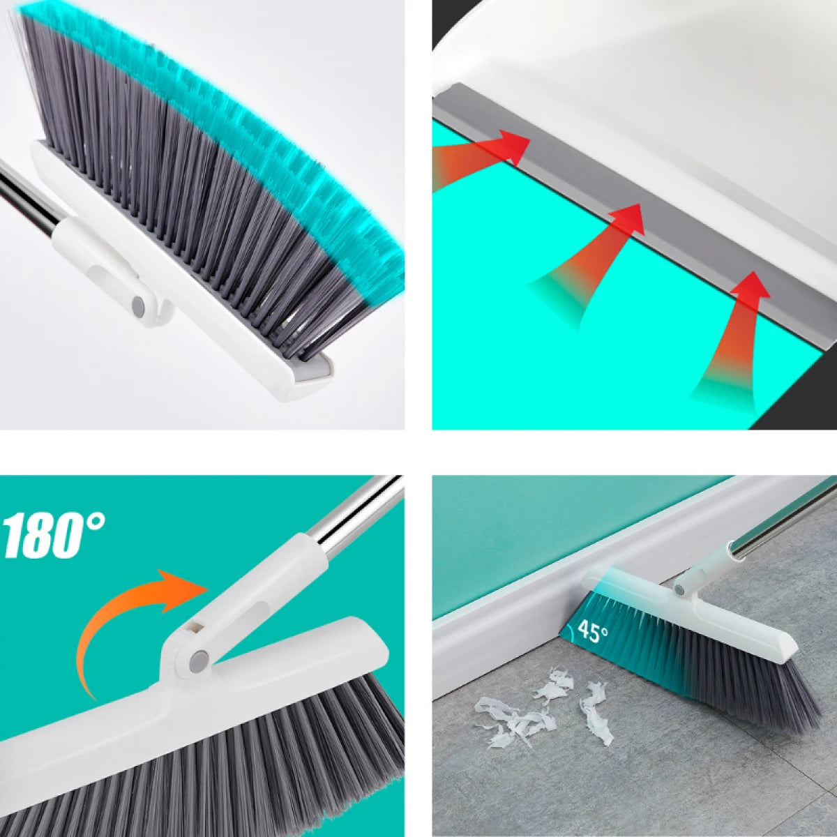 Set matura si faras pliabil, coada inox, perii moi de 7.5 cm, alb