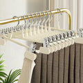 Set 10 umerase cu clips pentru pantaloni, otel, 31 x 13 cm, crem