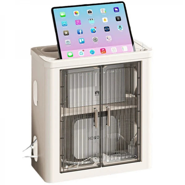 Cutie Depozitare Router WiFi cu Montare pe Perete sau Mobilier, 33 cm x 28 cm x 14.3 cm