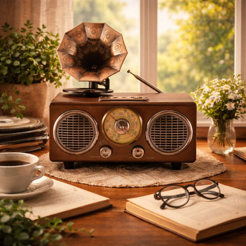 Radio portabil retro NNS NS-802BT cu Bluetooth 5.3 10W USB TF AUX FM AM SW baterie reincarcabila