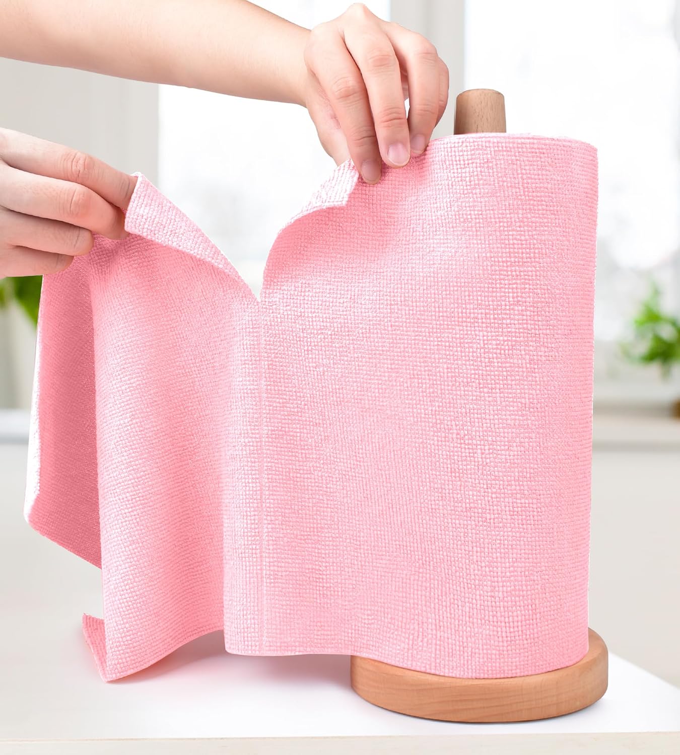 Set 30 servetele reutilizabile multifunctionale 30x30 cm cu suport