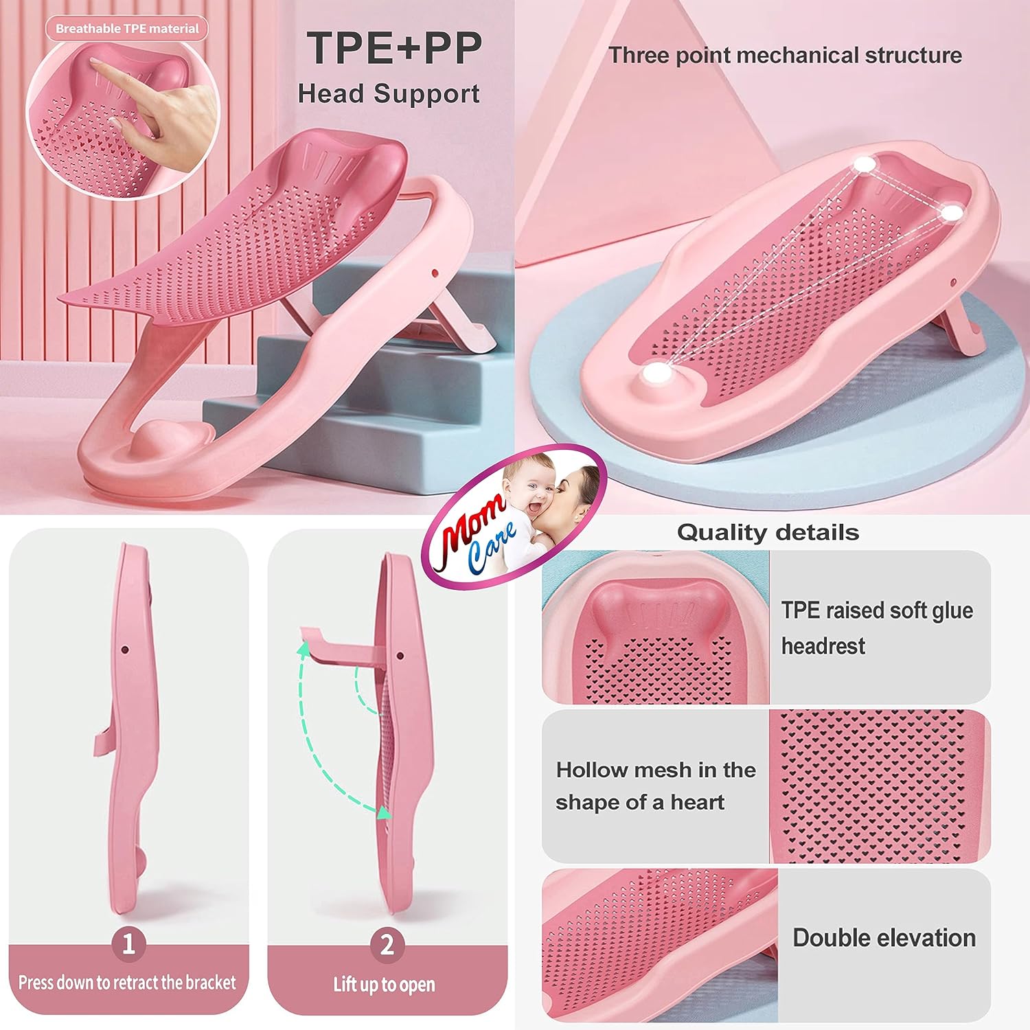 Suport de baie reglabil pentru bebelusi