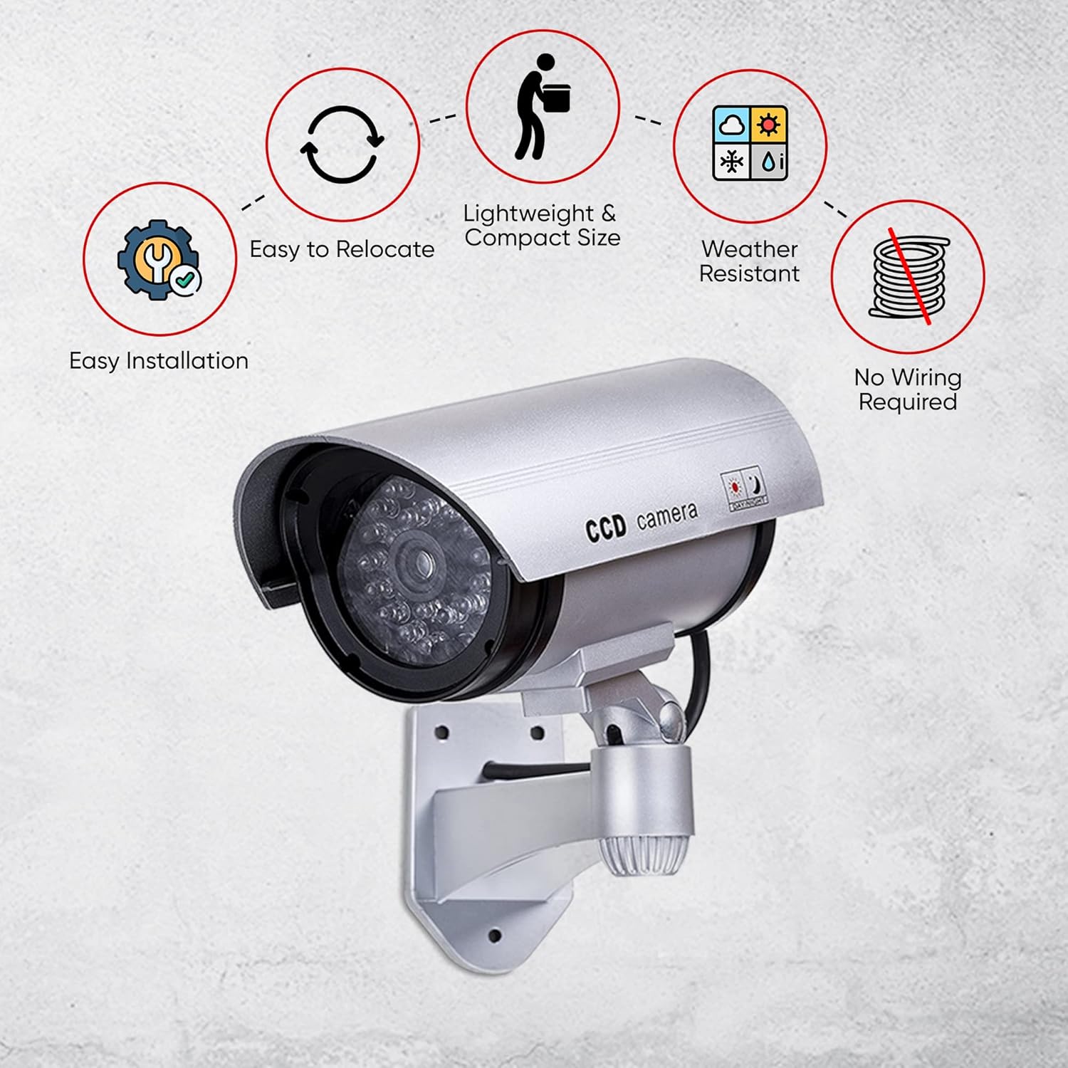 Set 4 camere supraveghere video false, LED rosu avertizor