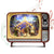 Decoratiune  muzicala retro in stil TV cu scena de Craciun 20,83 x 11,94 x 17,27 cm
