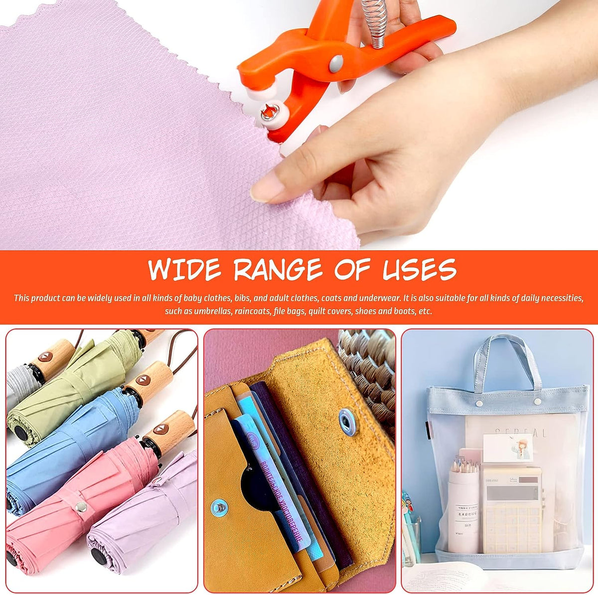 Cleste de mercerie pentru montat capse cu 50 de capse incluse