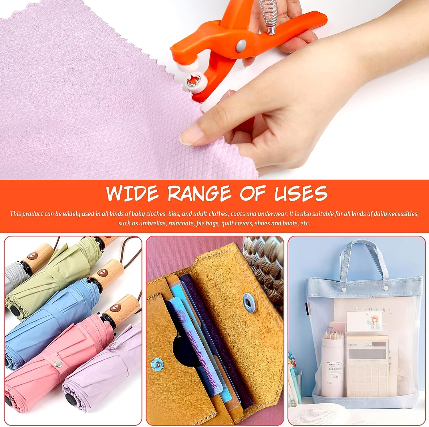 Cleste de mercerie pentru montat capse cu 50 de capse incluse