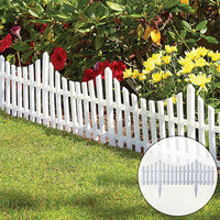 Set 6 bucati gard decorativ  din plastic pentru gradina, 57.5 x 32.5 cm, alb - imagine 11