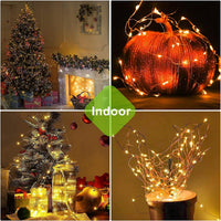 Ghirlanda Luminoasa Solara din Cupru 30M, cu 300 MiniLED-uri, 8 Programe, telecomanda - imagine 9