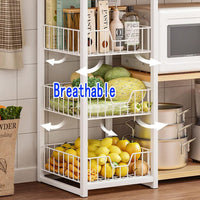Raft de bucatarie, suport pentru cuptorul cu microunde, cosuri de sarma, 80cm/120cm - imagine 6