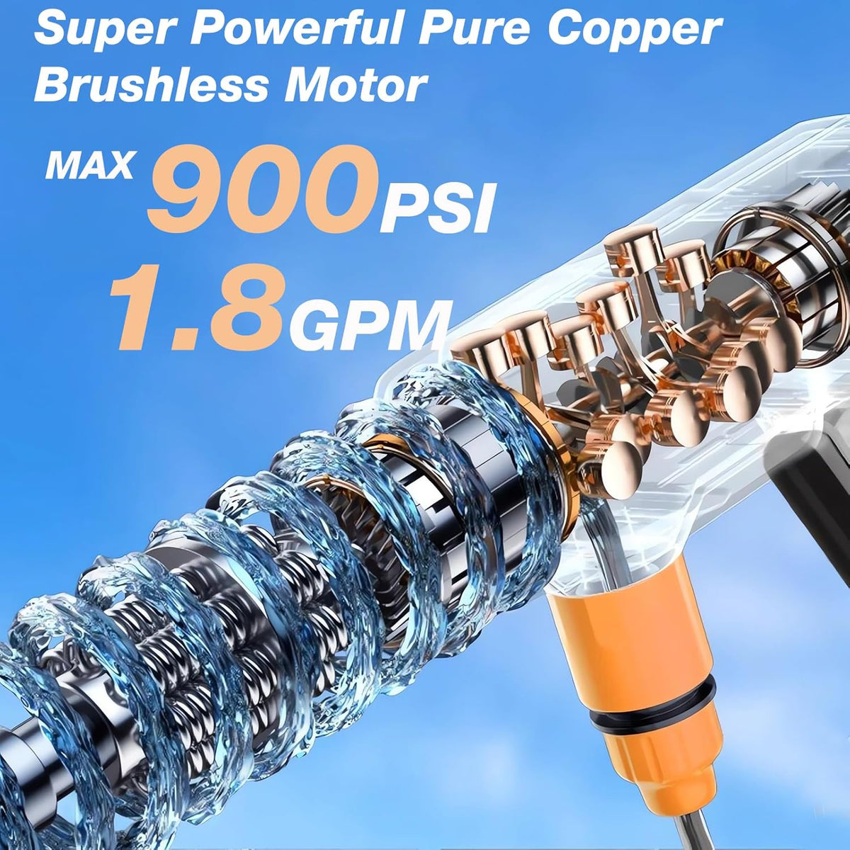 Pistol Portabil de Spalat Auto cu Baterie 21V – Presiune Ridicată, Jet Reglabil, cu Furtun și Filtru