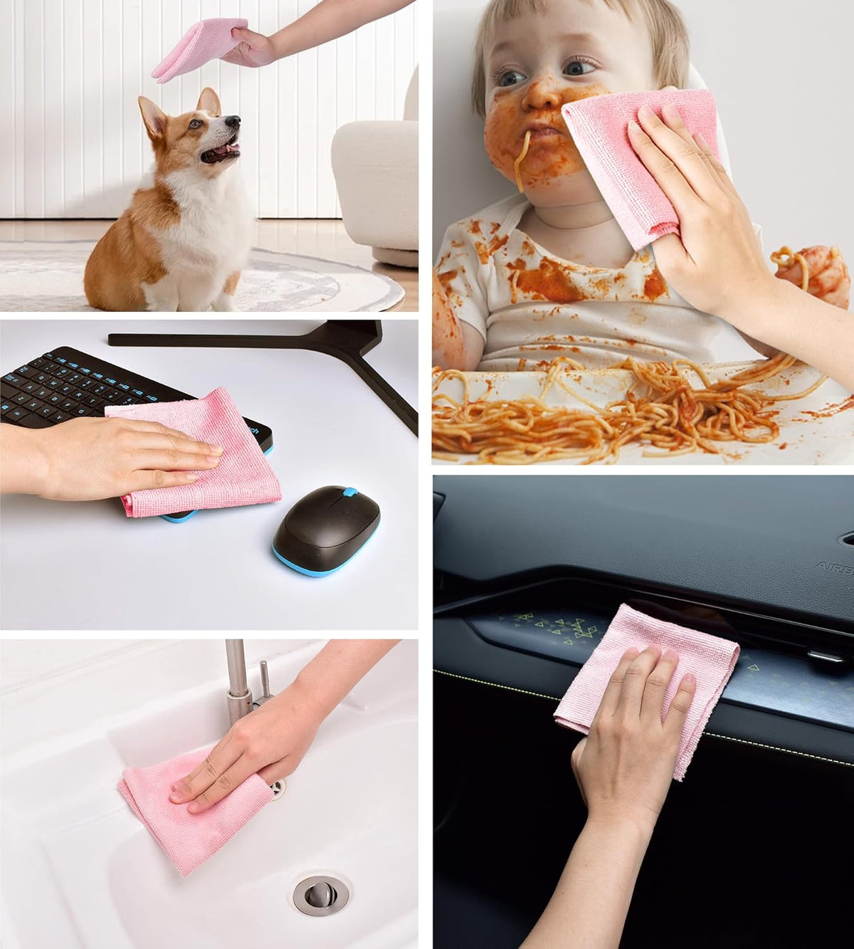 Set 30 lavete reutilizabile multifunctionale 25x25 cm cu suport