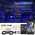 Set lumini ambientale premium, auto, pentru bord si usi lungime fir 6M, 5 unitati, aplicatie dedicata iOS, Android, telecomanda