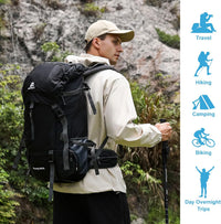 Rucsac drumetie 70L cu husa ploaie si sistem prindere echipament 70x32x23 cm - imagine 7