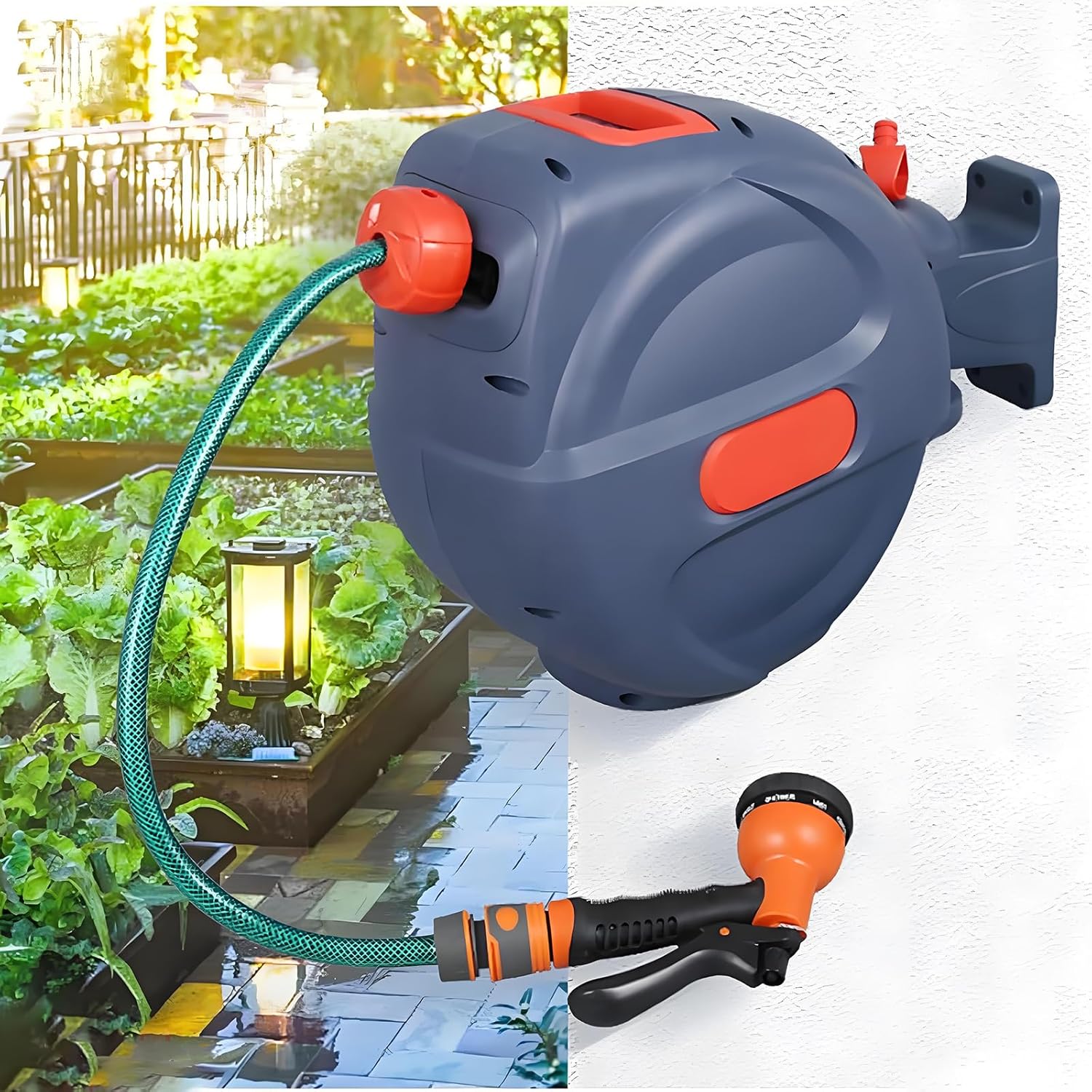 Tambur de furtun retractabil automat, perete‑montabil – variante 20 m / 30 m