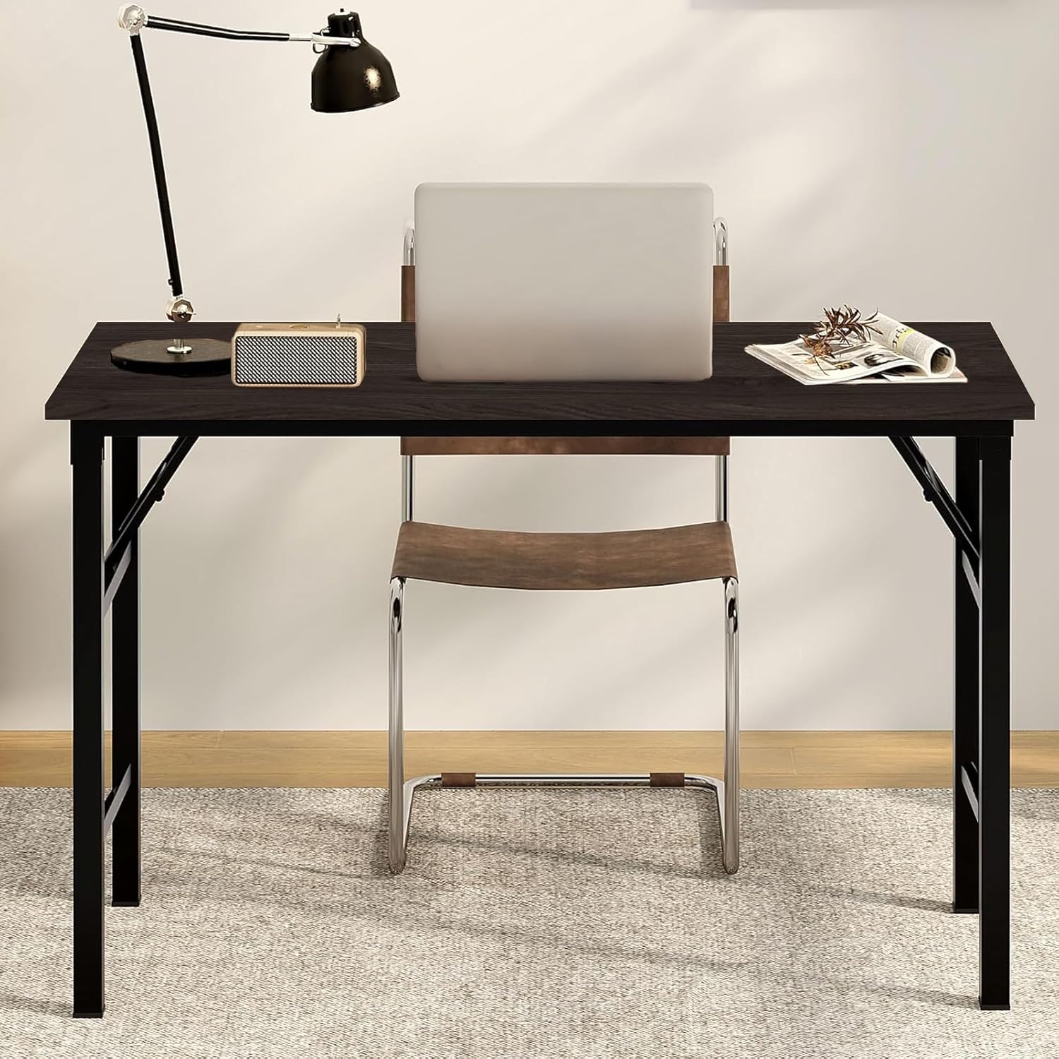 RESIGILAT - Birou pliabil, cadru metalic, blat MDF 16mm, 120x60cm