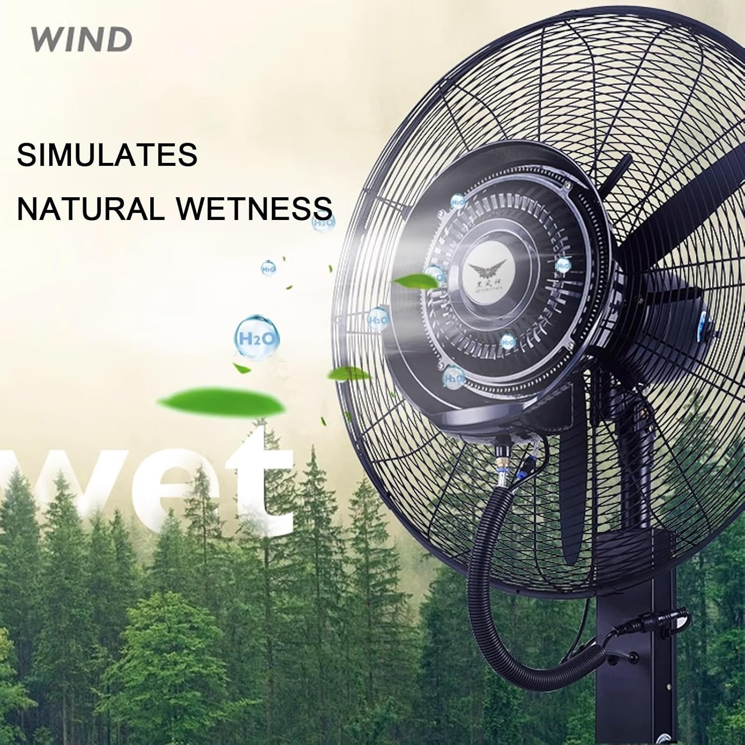 Ventilator industrial cu rezervor apa 40 litri, diametru 55cm, putere 230W – 3 trepte