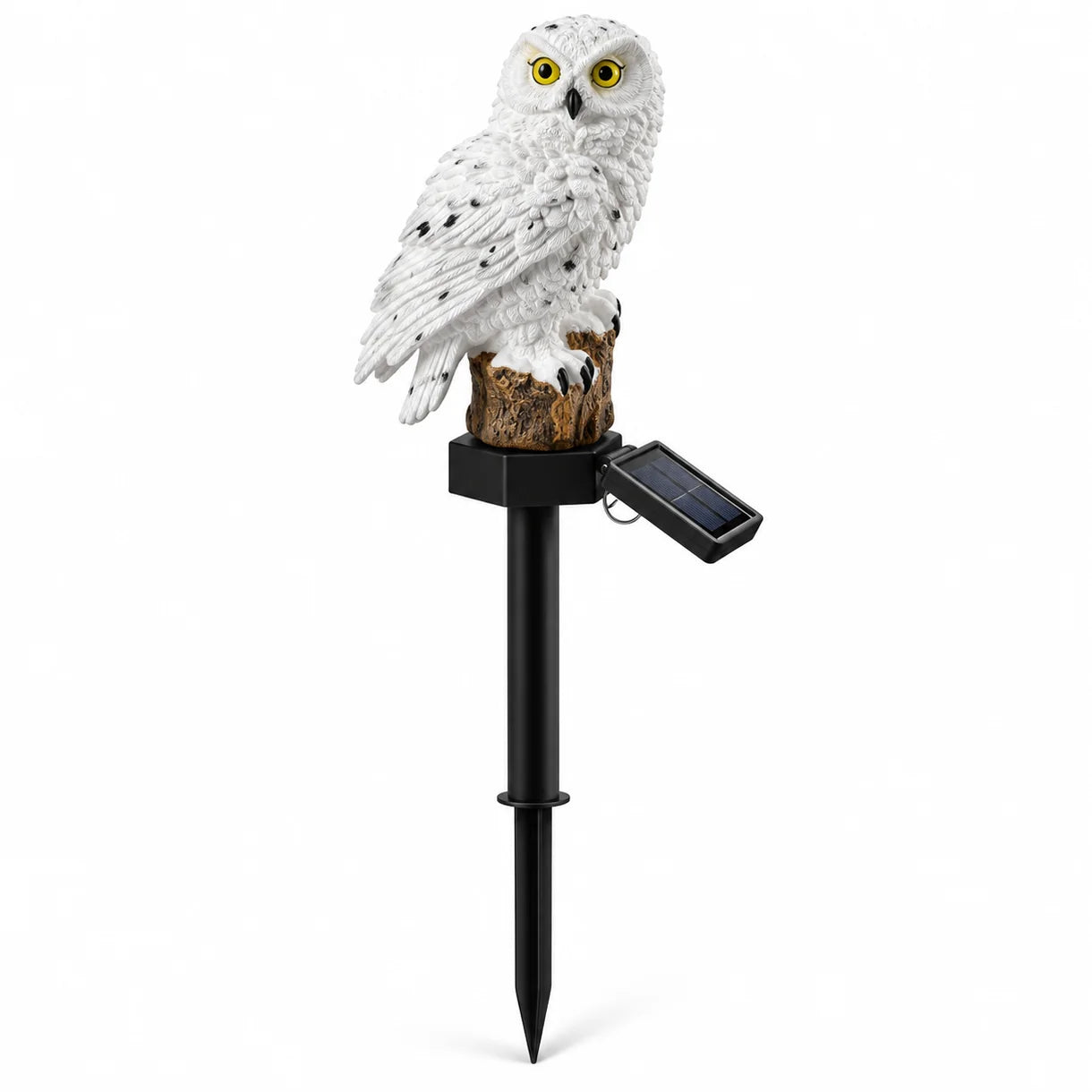 Set 2 Lampi Solare Bufnita Alba pentru Gradina, Lumina Calda, Tarusuri 45 cm - detaliu produs