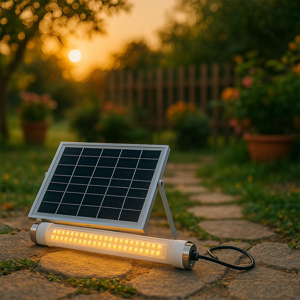 Lampa solara tip neon, Led 36W lumina rece cu panou solar, lungime Tub, 26 cm