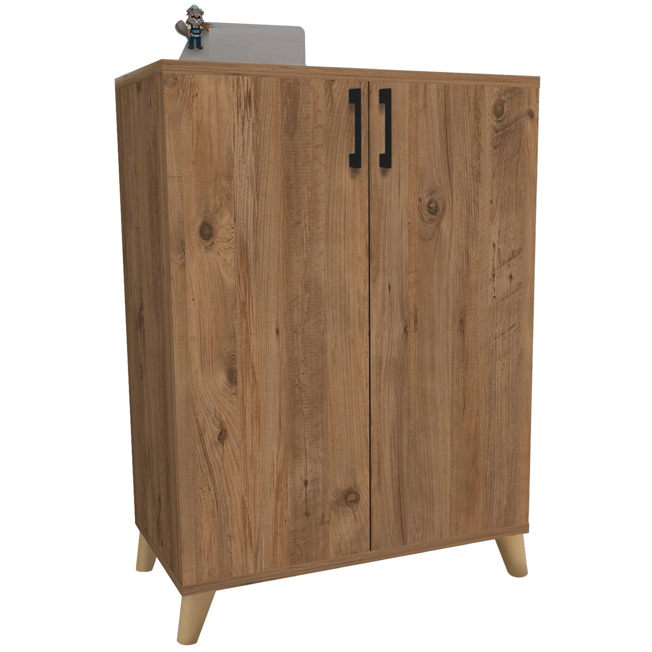 Dulap de depozitare multifunctional cu 2 uși și 4 rafturi, 72x32,5x88 cm