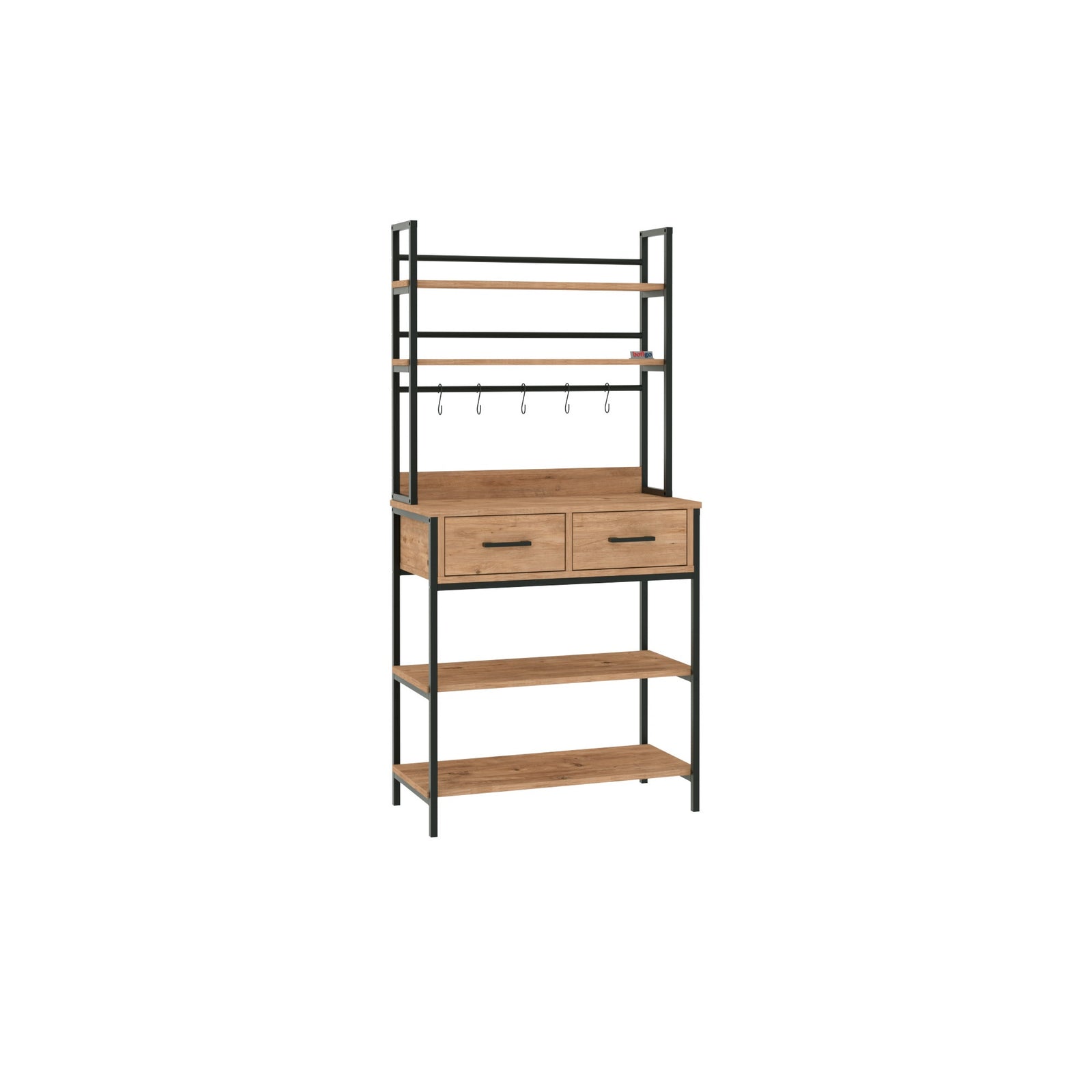Suport de bucătărie cu 2 sertare și 5 rafturi 120x74x10 cm