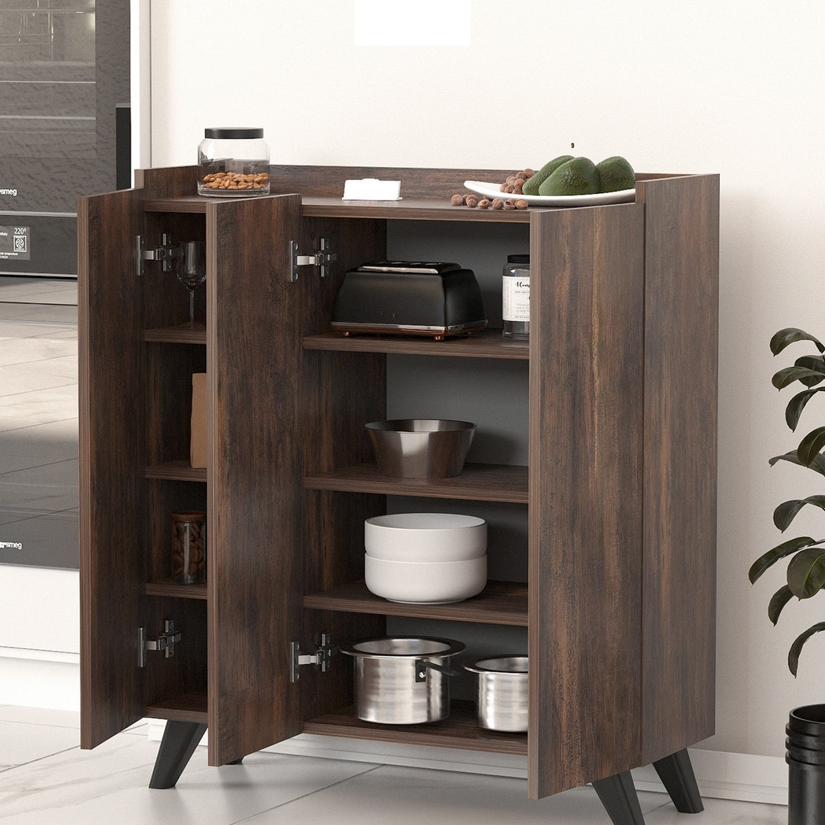 Dulap multifunctional cu 3 usi, Design scandinav modern 103.5 x 90 x 30cm