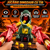 Jucarie Interactiva Tragere la Tinta Dinozaur cu Tinte Mobile, 2 Pusti, 24 Mingi Spuma, Pulverizare Apa, Ecran LED Scor, Copii 5-12 ani - detaliu produs