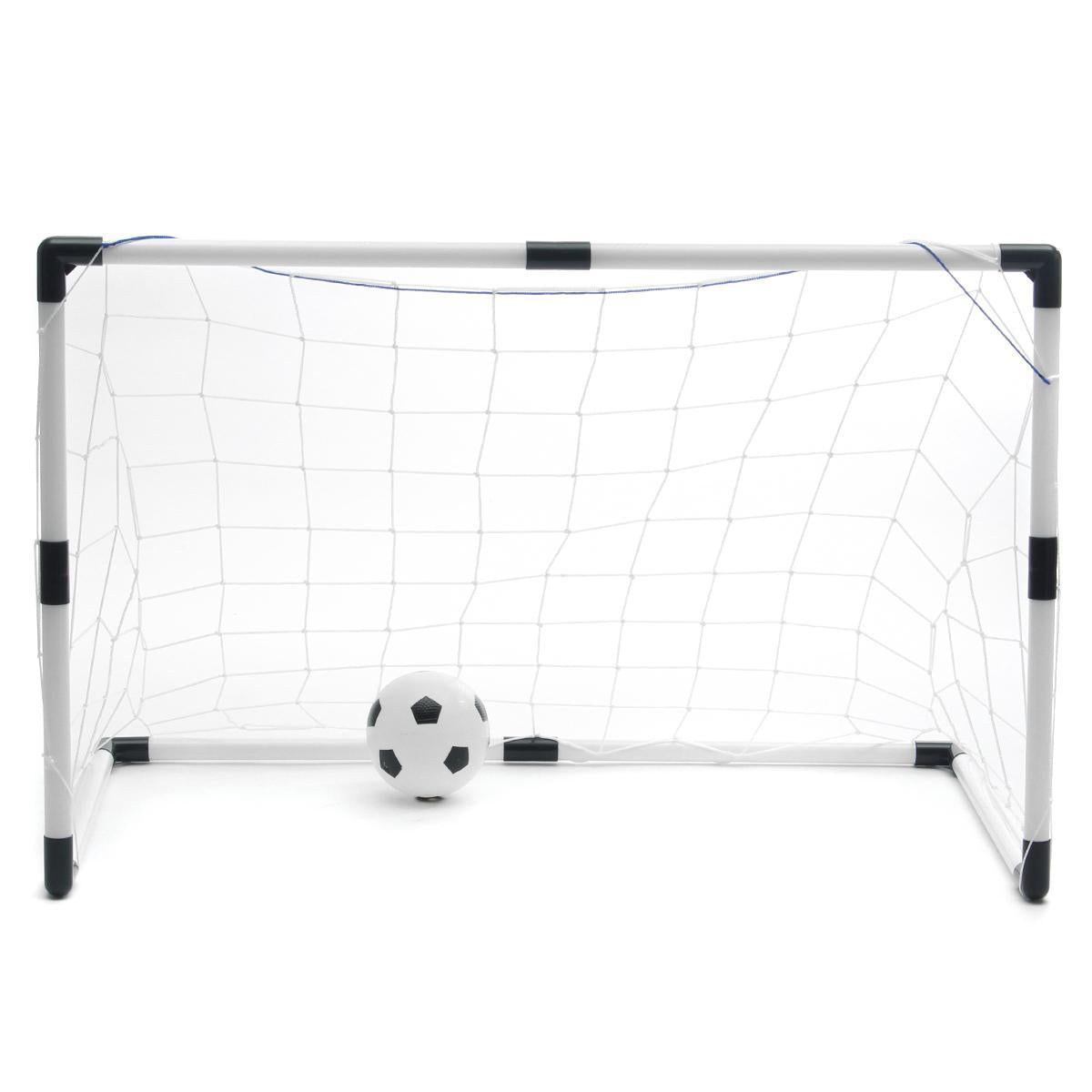Set de joaca, 2 porti de fotbal cu pompa de umflat si minge de fotbal 92 x 61 x 48 cm