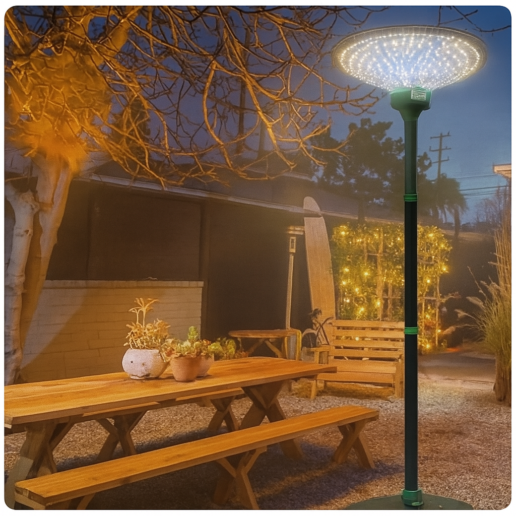 Lampa solara LED 200W, iluminare inteligenta in 3 culori, telecomanda si stalp inclus