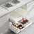 Set 3 sertare cu glisiere autoadezive soft-close, extragere totala, sina cu extensie, 3 dimensiuni, alb