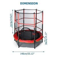 Trambulina cu plasa de protectie, metal + textil, 124x140 cm, 3 ani+ - imagine 9