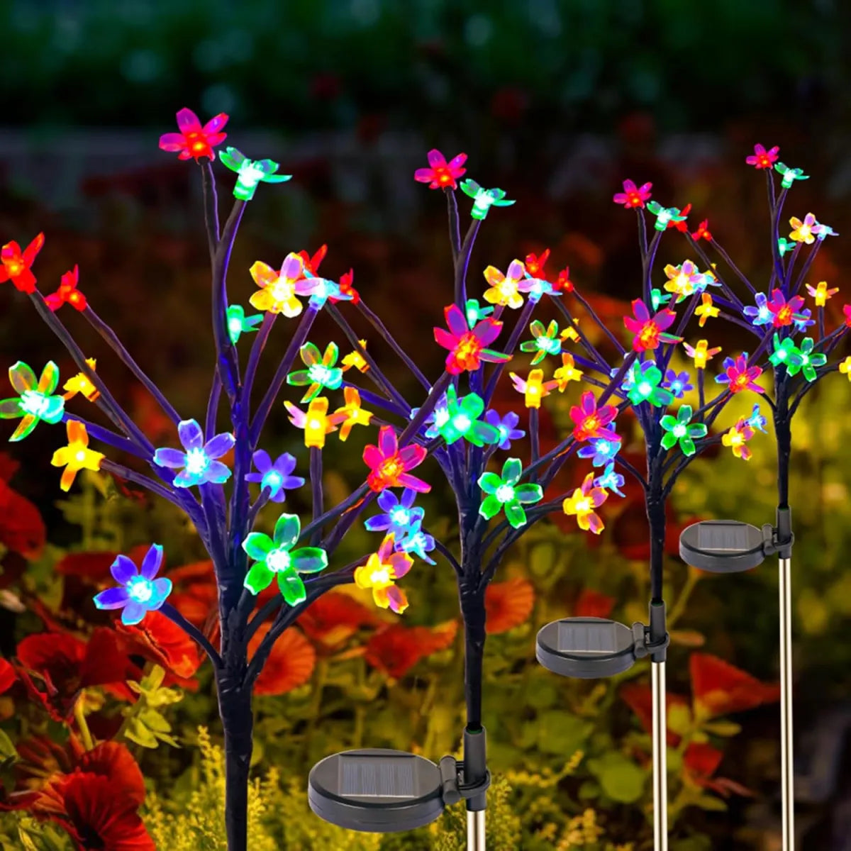 Set 2 Lampi Solare Decorative cu 20 LED-uri Flori de Cires Multicolor 65cm IP65 - detaliu produs