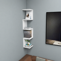Raft suspendat tip zig-zag din PAL 22,3x22,3x111 cm, cu 4 polite, pentru carti si decoratiuni
