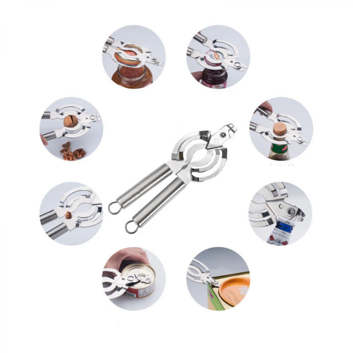 Desfacator multifunctional de borcane si spargator de nuci, inox, 25 x 6 cm