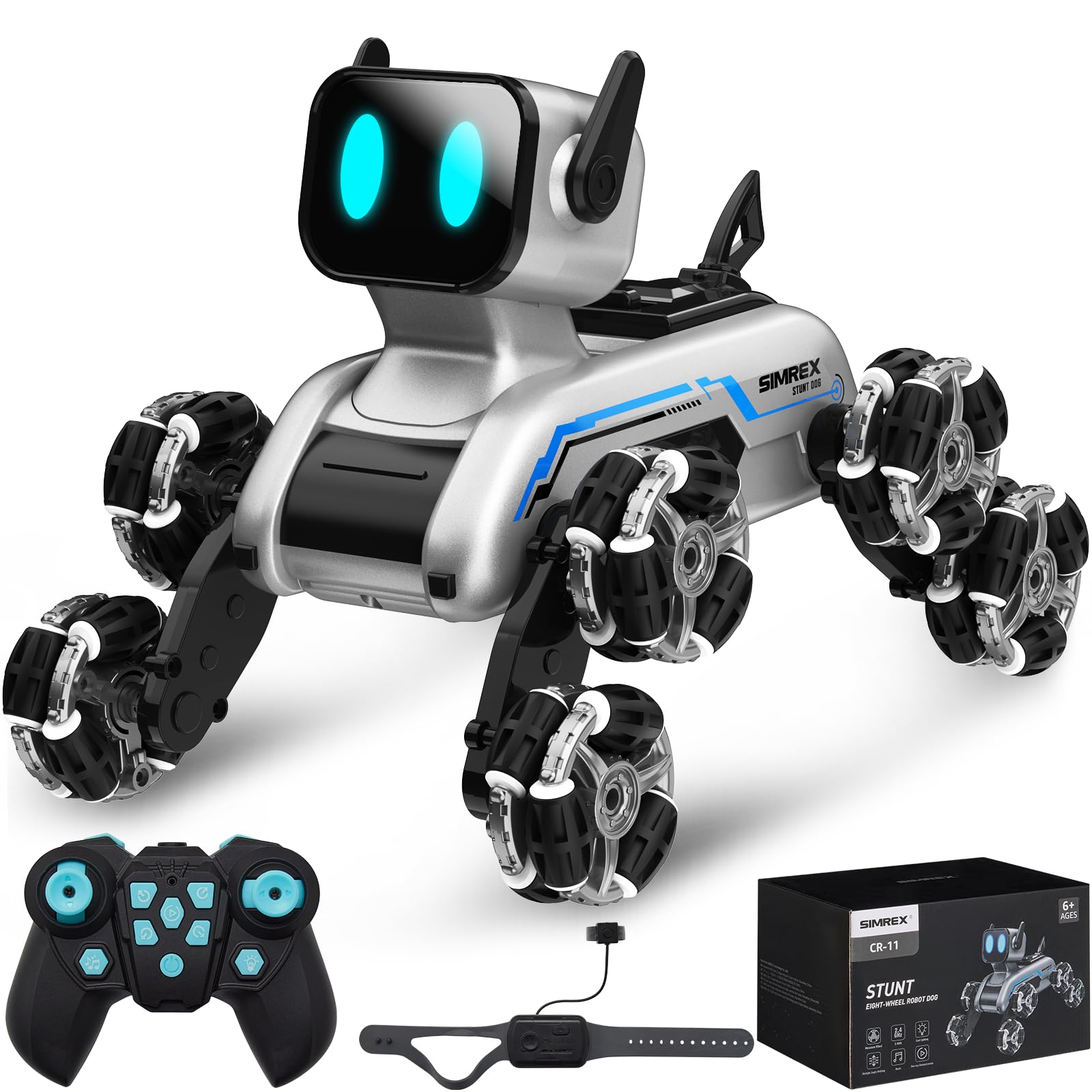 Jucarie Robot RC 2.4GHz 8WD Gesture Sensing Masina Stunt cu Muzica si Lumini - detaliu produs