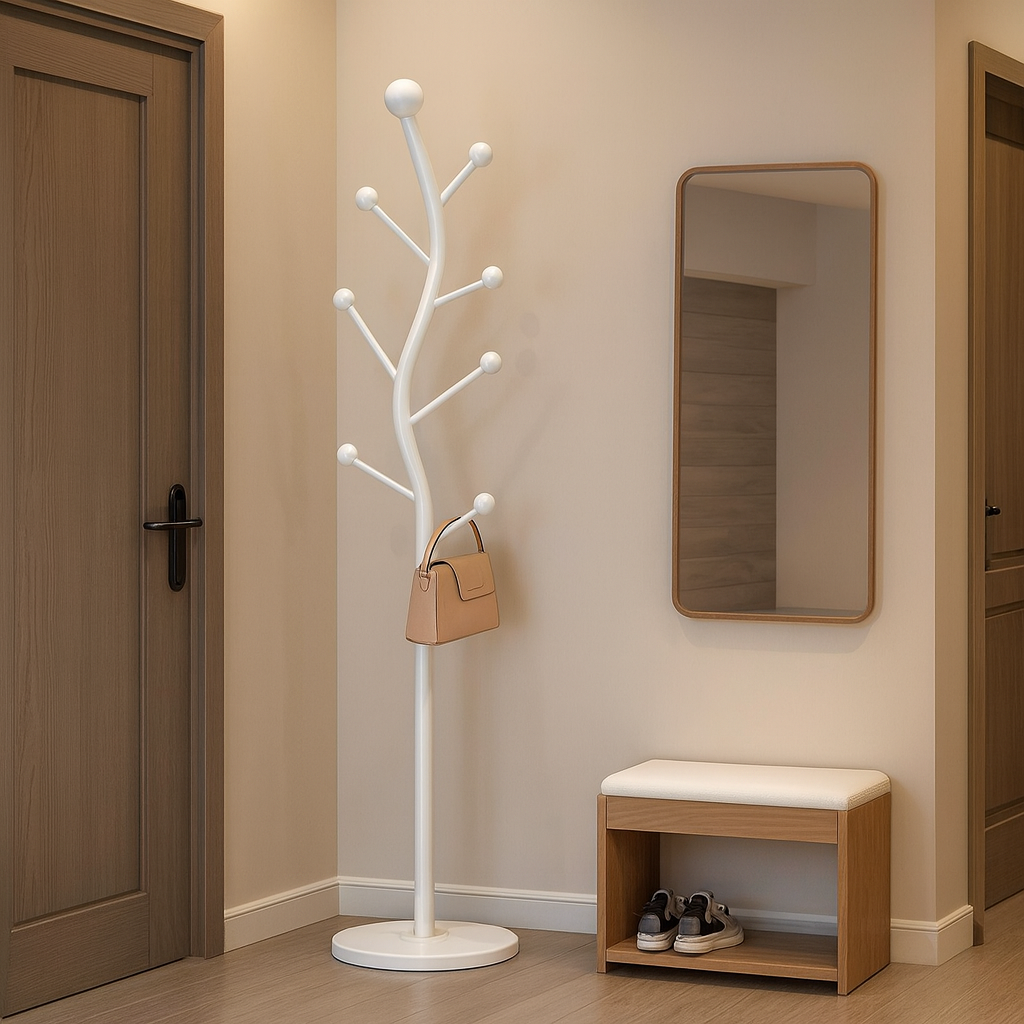 Cuier pentru haine in forma de S, 7 carlige, otel carbon, 178 x 30 cm, negru