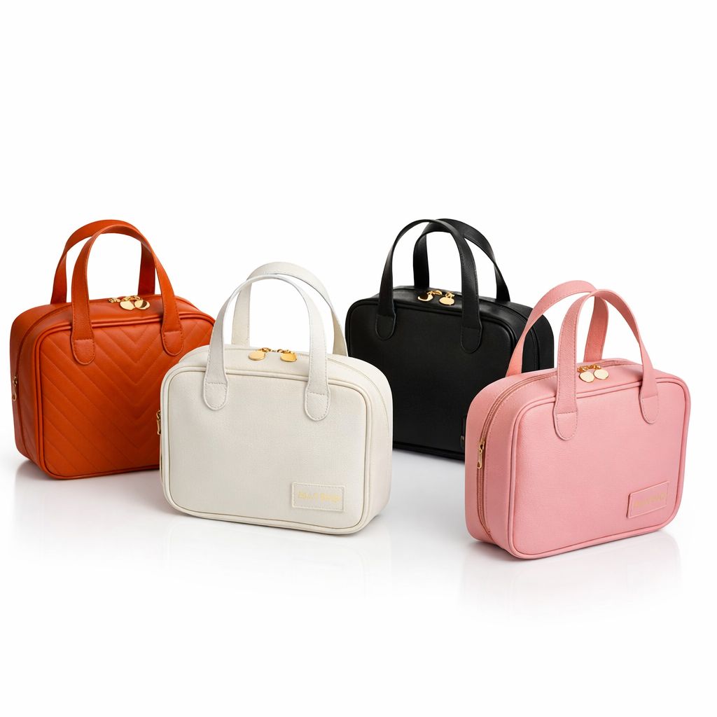 Geanta de Machiaj Portabila din Piele Ecologica, 21x19x8cm