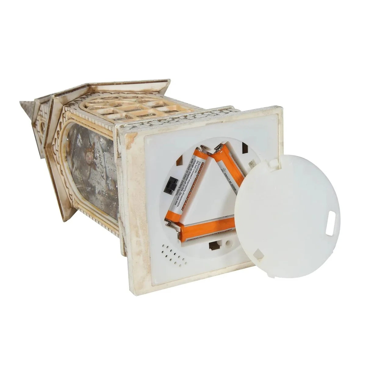 Decorațiune Muzicală de Crăciun tip Biserică cu Înger Iluminat, Lumini și Efect Strălucitor, 40 cm - detaliu produs