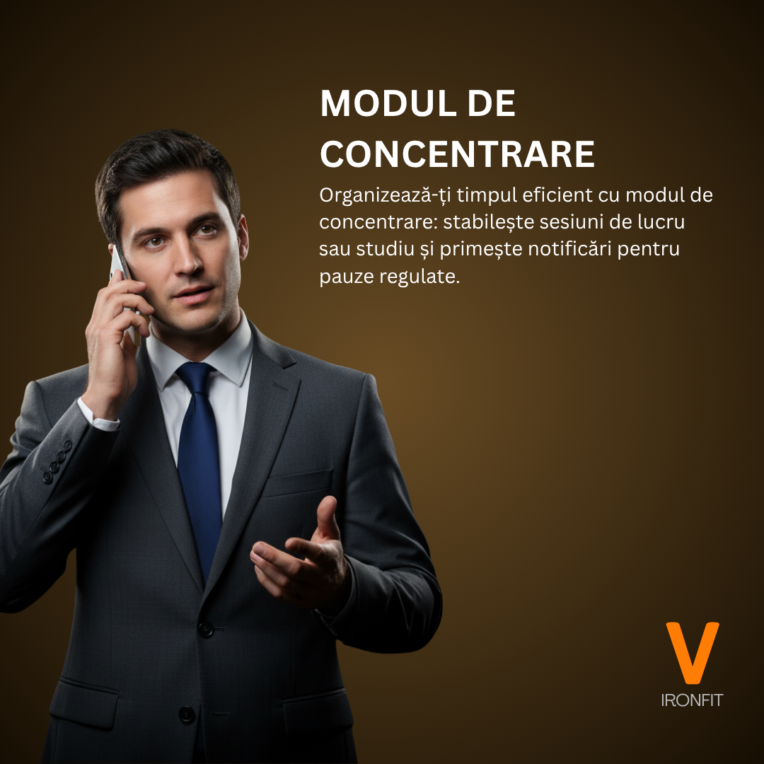 Ceas Smartwatch Barbati IRONFIT, Ecran AMOLED 1.43", Fitness, Sport, Apel Bluetooth, Notificari Limba Romana, Microfon HD, Rezistent Apa 5ATM, 2 Curele Incluse, Negru