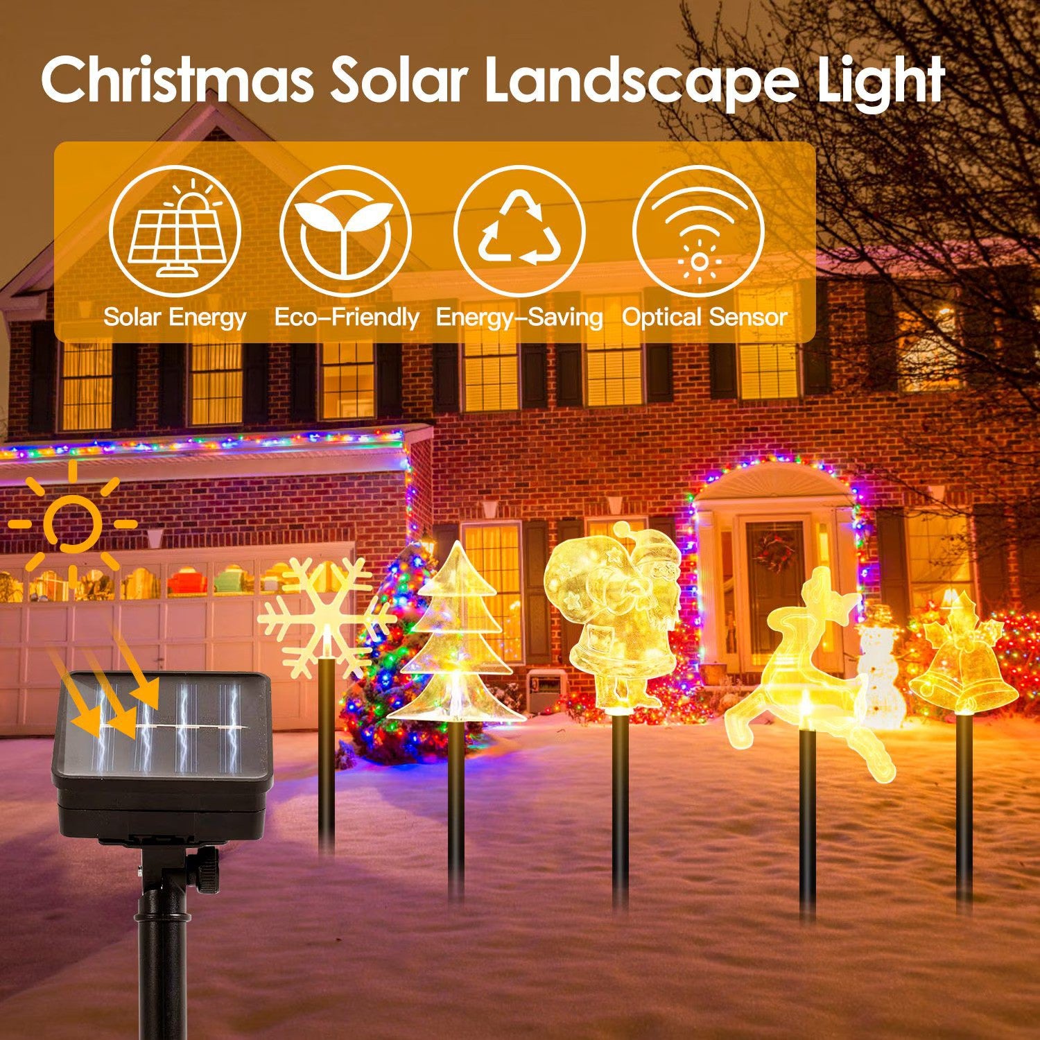 Set 5 Decoratiuni Solare LED Exterior Gradina Iluminare Solara Multicolora - detaliu produs
