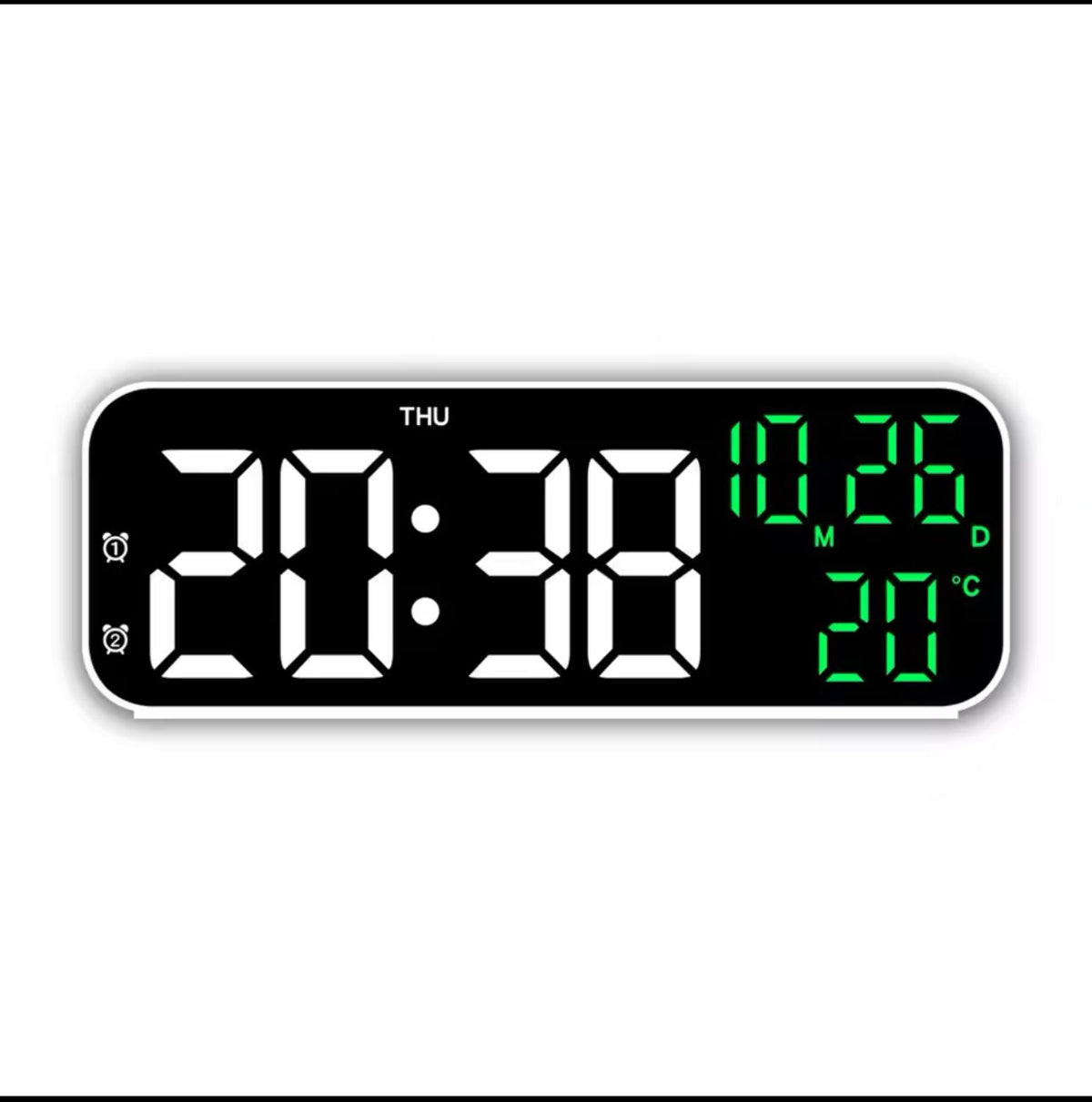 Ceas digital de perete cu afisaj LED, afisare temperatura si data, mod de noapte, ceas de masa, ceas electronic cu LED, 12H, 24H