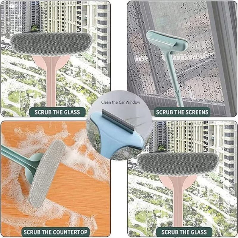Perie Curatare Geamuri 2 in 1 cu Racleta si Perii pentru Plase Tantari Suprafete Multiple - imagine principala