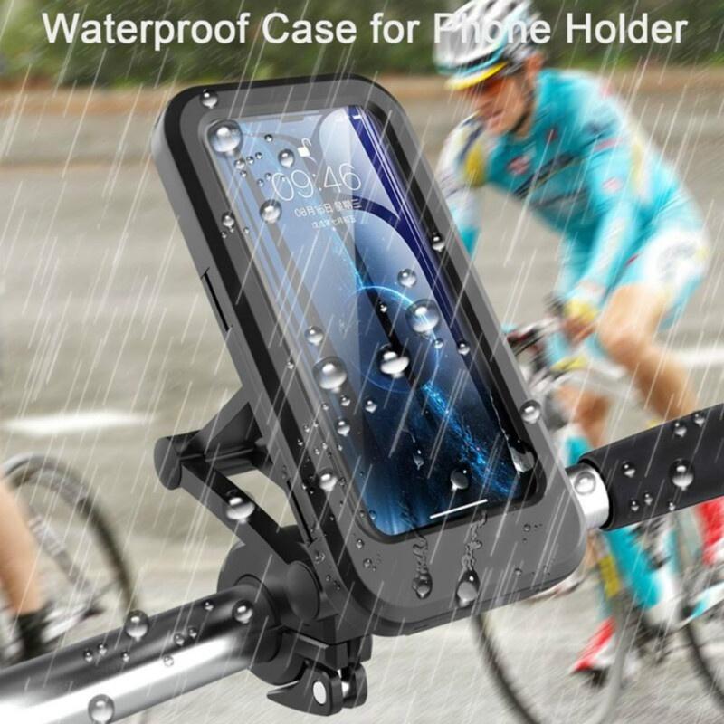 Suport telefon waterproof pentru Bicicleta, Magnet puternic, Secure Grip, Rotire 360°, Adjustable Features, Smart Design, Hands-free, Negru